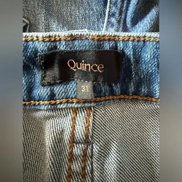 QUINCE Stretch Relaxed Straight Leg Jeans Size 31 - Picture 4 of 5